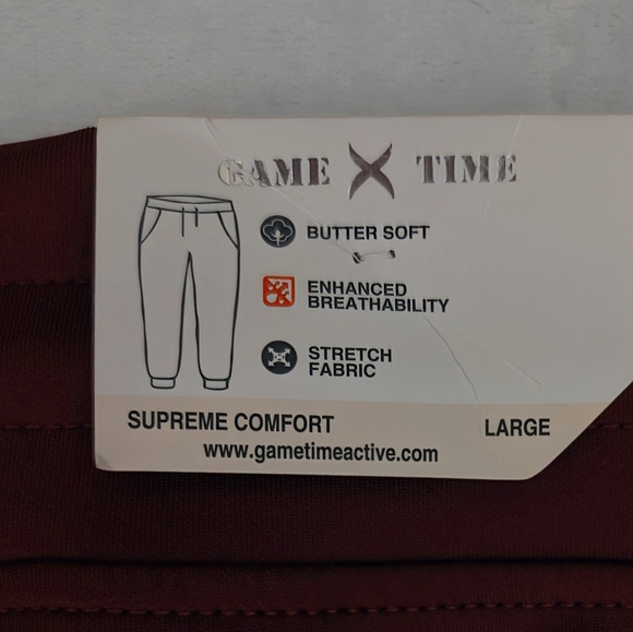 NWT. MEN'S BURGUNDY BANDED BOTTOM JOGGERS. SIZE LARGE - Picture 5 of 11